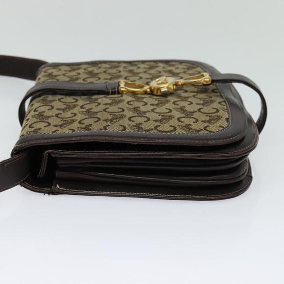 CELINE C Sulky Shoulder Bag Canvas Brown Gold - Picture 4 of 13